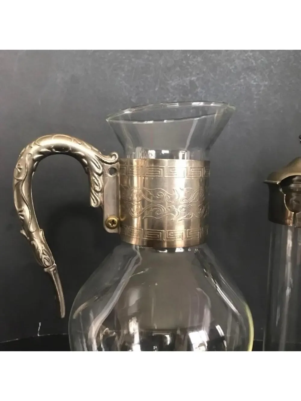 Mid Century Coffee Carafe, Glass Coffee Carafe with Lid, Hot Cold Beverages